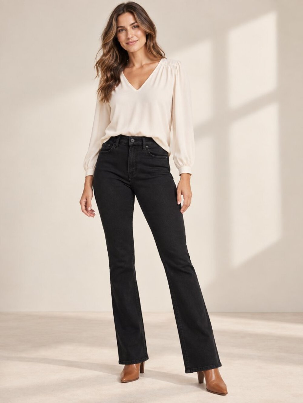 KUT from the Kloth Natalie High Rise Bootcut Black Jeans 6